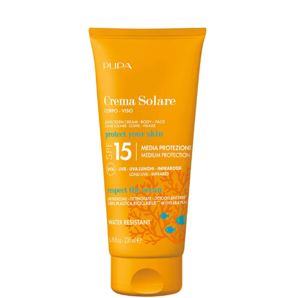 Pupa Crème Solaire Multifonction SPF 15 Visage &  Corps Moyenne Protection UVA - UVB - Infrarouges