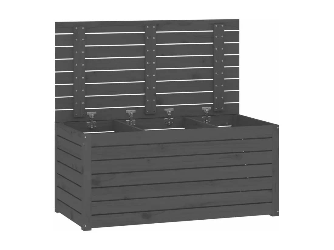 Boîte de jardin gris 101x50,5x46,5 cm bois massif de pin