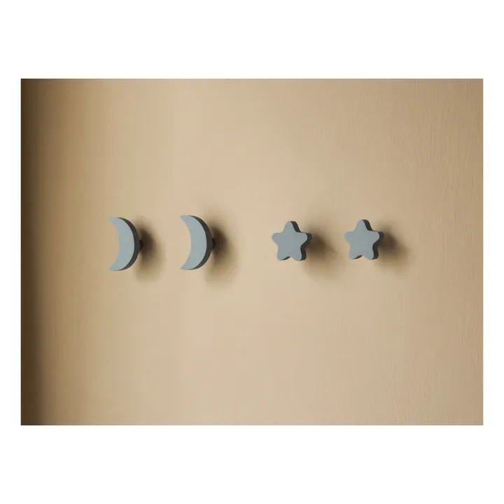 Nofred Patères Stars & Moons - Lot de 4 | Bleu