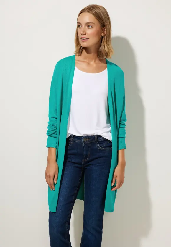 Langer Cardigan - dark cameo green