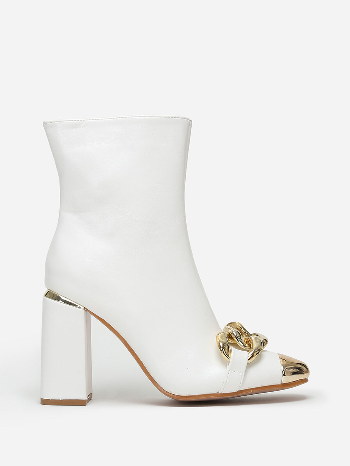 Bottines à bout et maillons- Blanc