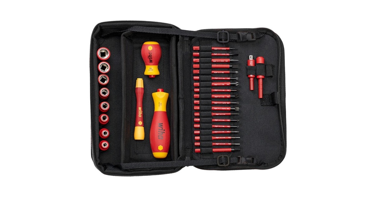 WihaGereedschapset slimVario electric schroevendraaier  (Rood/geel, 31-delig in functionele tas)