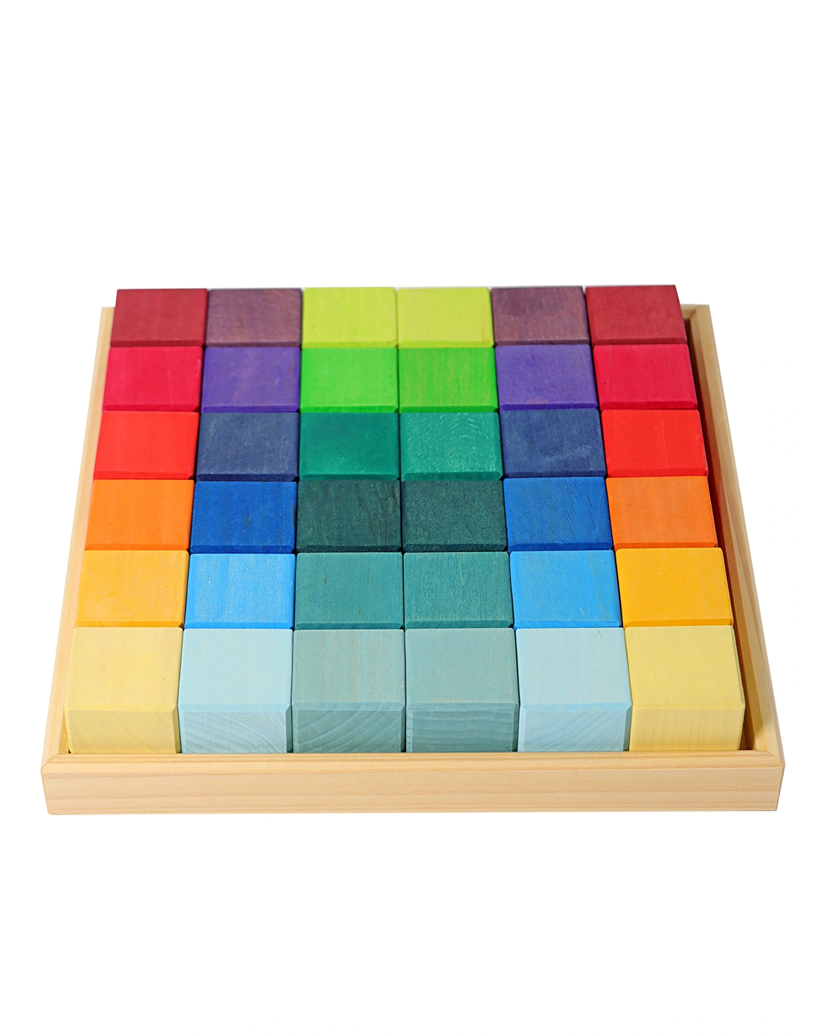 Holzbauklötze REGENBOGEN MOSAIK 36-teilig