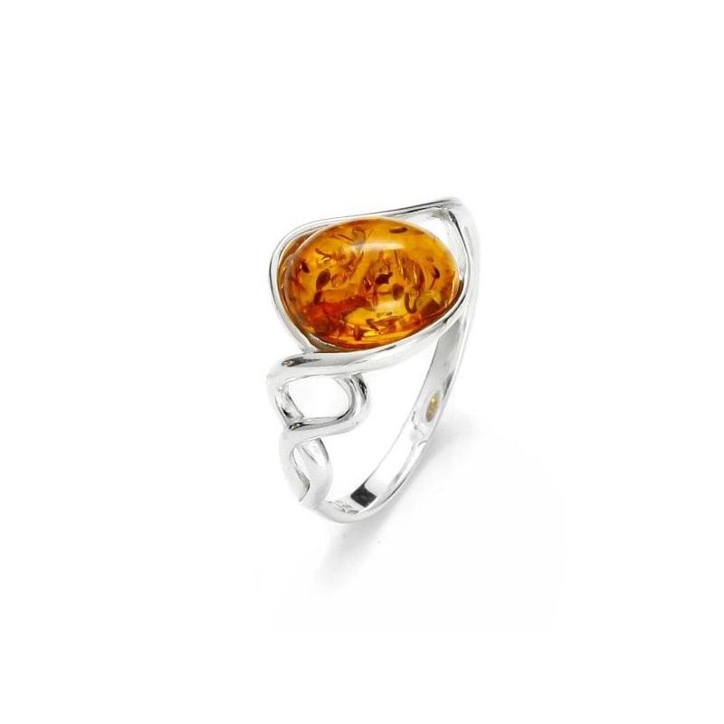 BAGUE ARGENT AMBRE