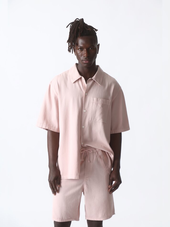 Bermuda de ganga jogger - Rosa