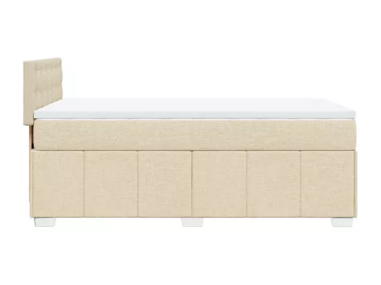 Sommier à lattes de lit et matelas Crème 90x190 cm Tissu
