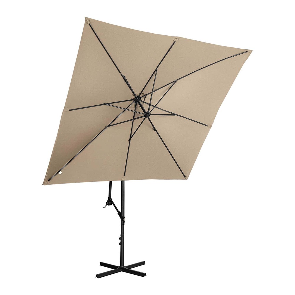 Parasol déporté - taupe - rectangulaire - 250 x 250 cm - inclinable
