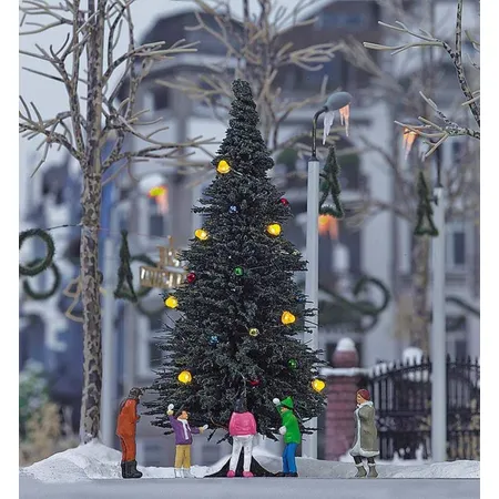 Busch Weihnachtsbaum mit 7 Kerzendioden und Weihnachtskugeln