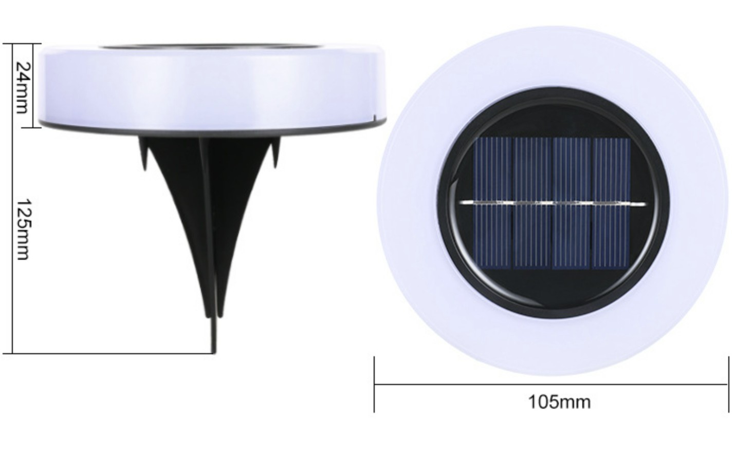 (4er Set) 8 LED Solar Lampe Outdoor Gartenleuchte Wegbeleuchtung (IP44)   Erdspiess - Warmweiss