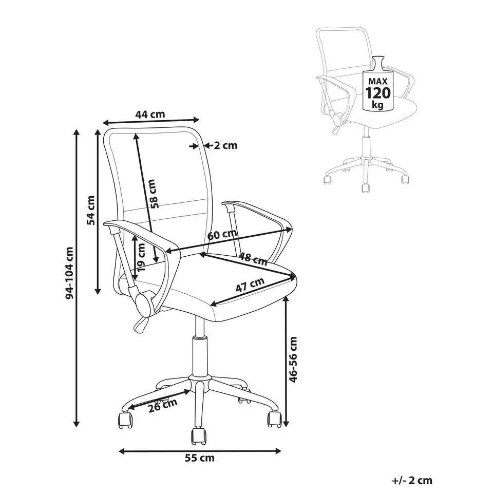 BEST - Bureaustoel - Zwart - Mesh