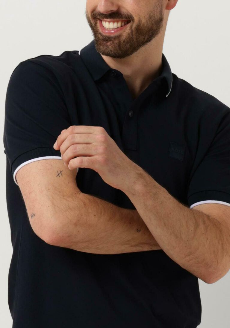 BOSS donkerblauwe boss polo passertip