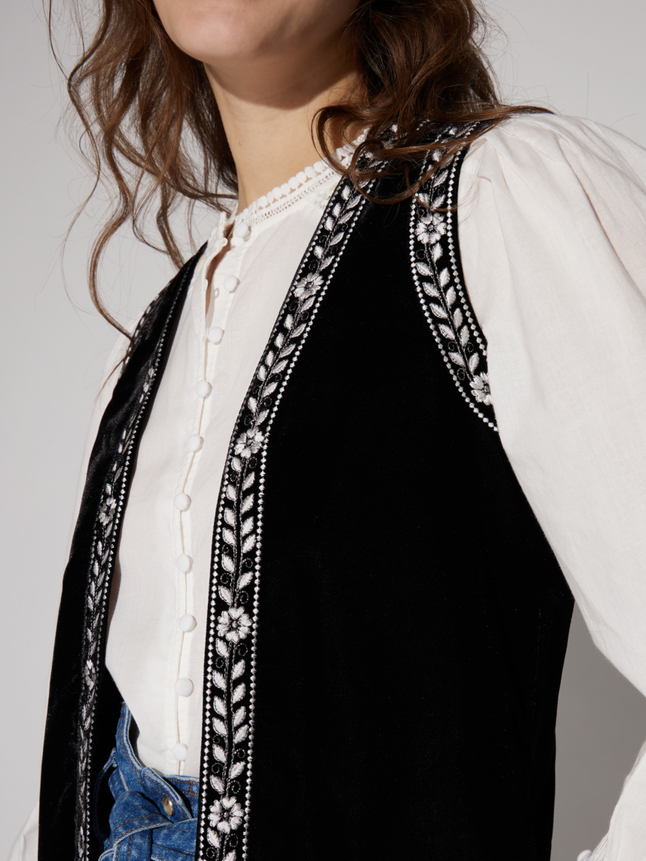 Gilet en velours sans manches