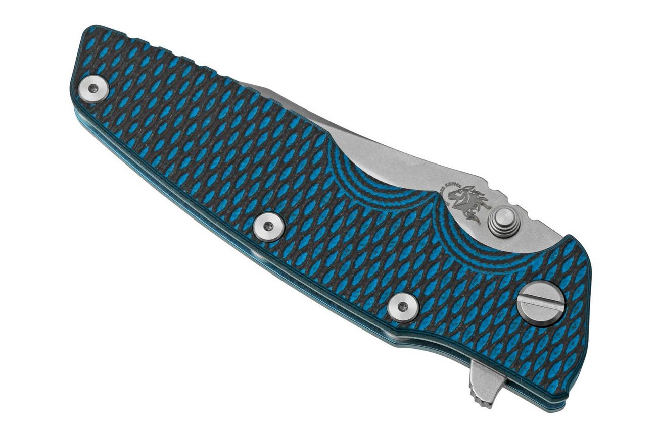 Rick Hinderer Eklipse 3.5” Spearpoint S45VN, Stonewash Blue, Blue Black G10, zakmes