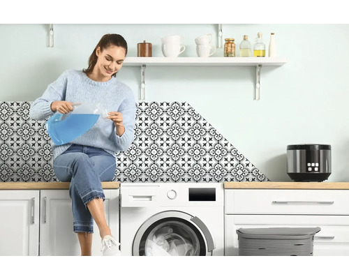 Wandbekleding PVC Keramiek Bloemenvormen 67,5 x 400 cm