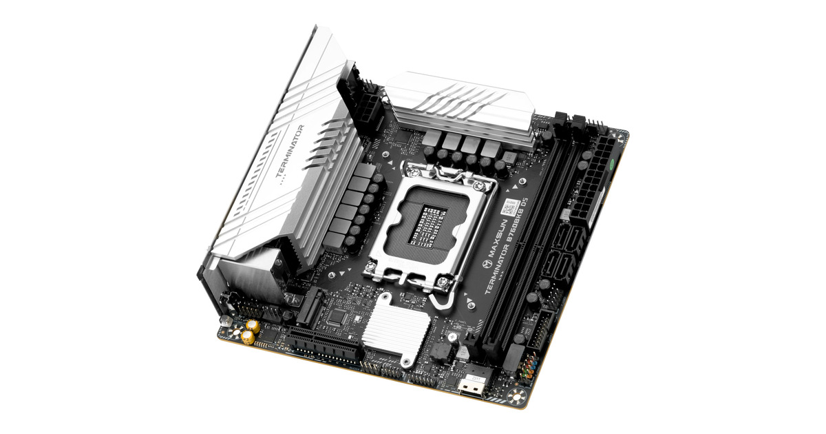 MAXSUNMS-Terminator B760BKB D5 WIFI socket 1700 moederbord  (Zwart, RAID, 2.5 Gb-LAN, WLAN, BT, Sound, µATX)