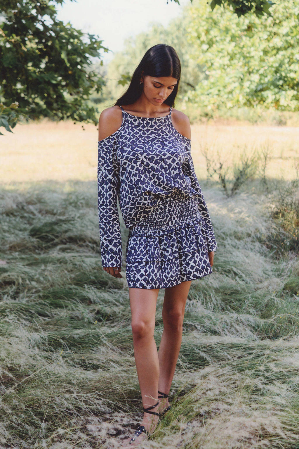 MANGO TEEN midi rok antraciet