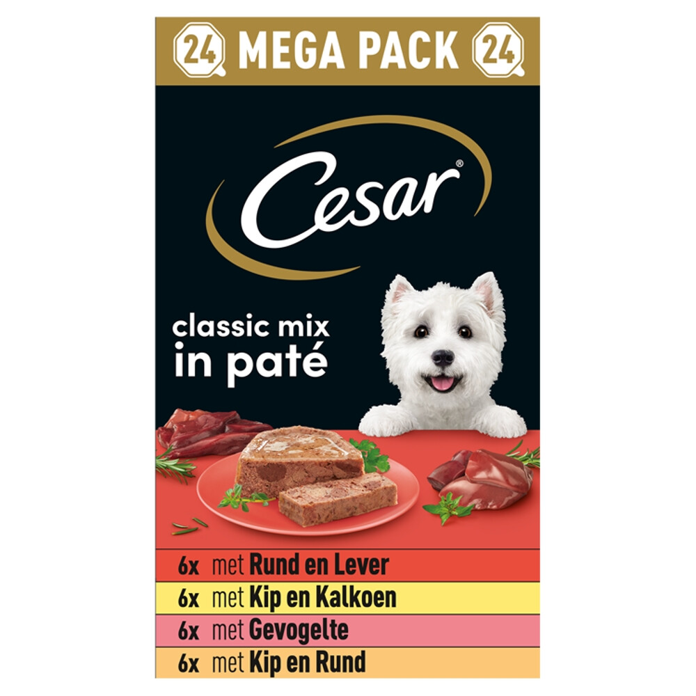 Cesar Alu Hondenvoer Multi-pack Kuipje Classic in Pate24 x 150 gr