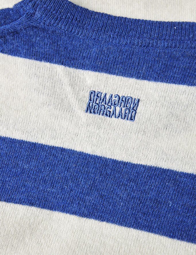 Mads Nørgaard - Copenhagen Eco Wool Stripe Kasey Sweater Blå og hvid med striber