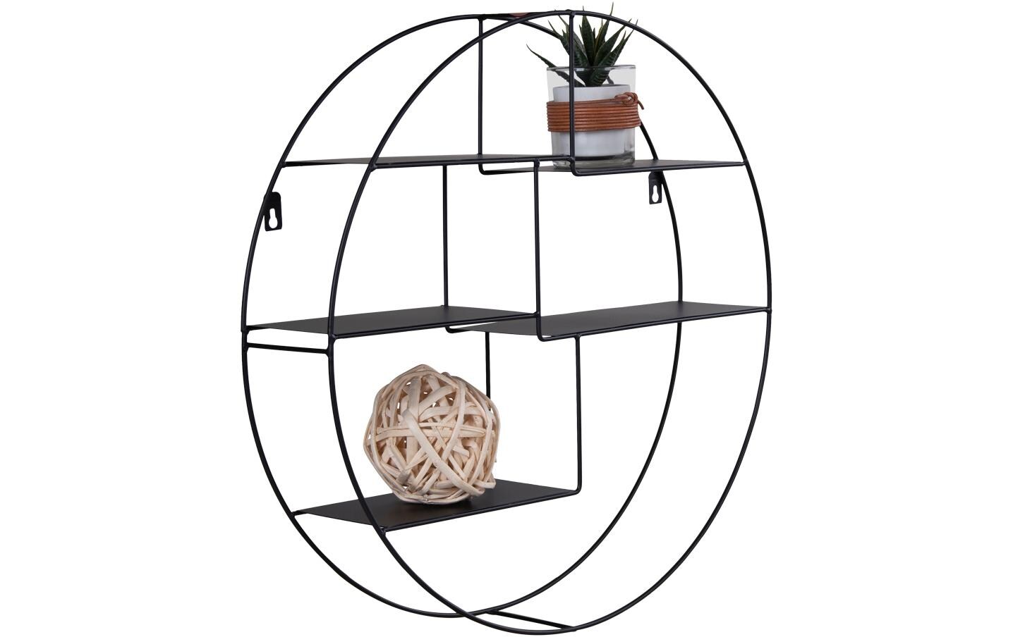 Wandregal Genk Ã 47.5 cm, SchwarzRegal mit fünf Ablagen