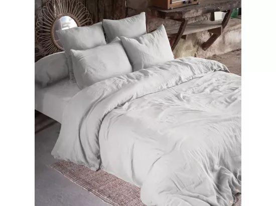 OUREA - Drap Housse 140x190cm Gaze de Coton Nuage