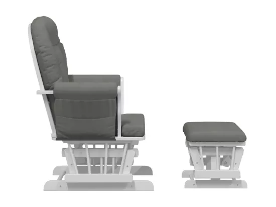 Chaise berçante avec repose-pied Gris foncé Tissu