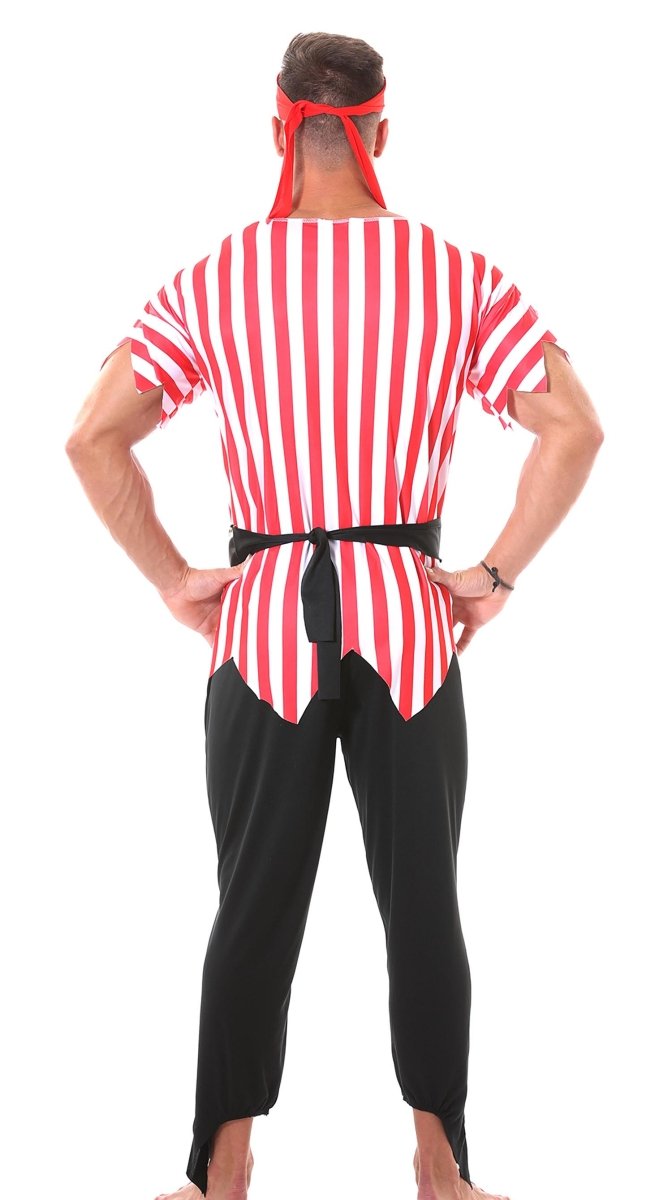 Piraat Kostuum Rood Wit Heren