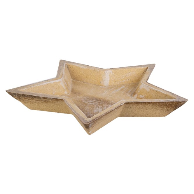Dekotablett-Set - Sterne - beige - 3 Stück