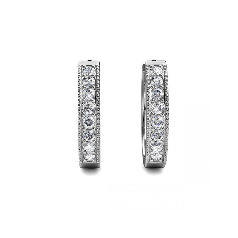 Boucles d'oreilles Eclat - Argenté et Cristal