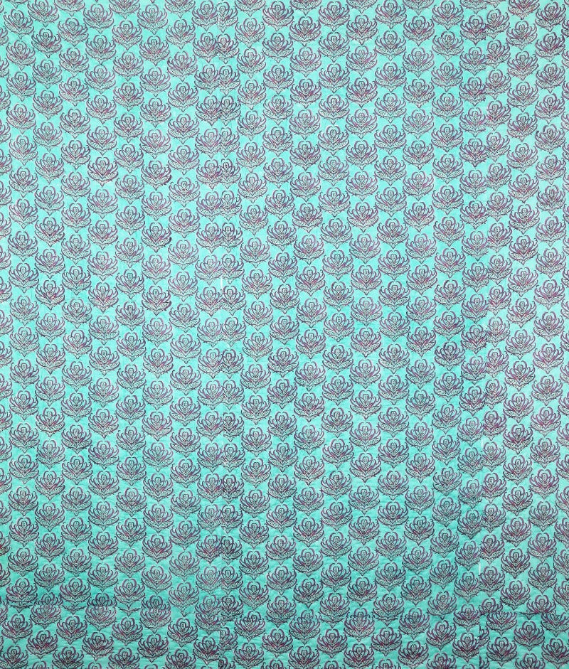 Quilt Pink Lotus 230 x 270 cm reversible Türkis, Rosa, Weiss
