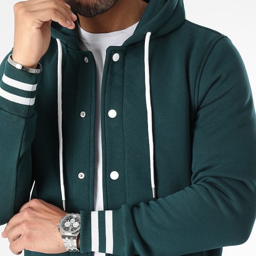 Veste Teddy A Capuche 3104 Vert Bouteille