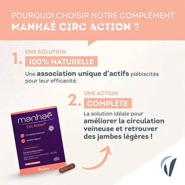Manhaé Circ Action Light Legs and Drainage Red Vine 30 cápsulas