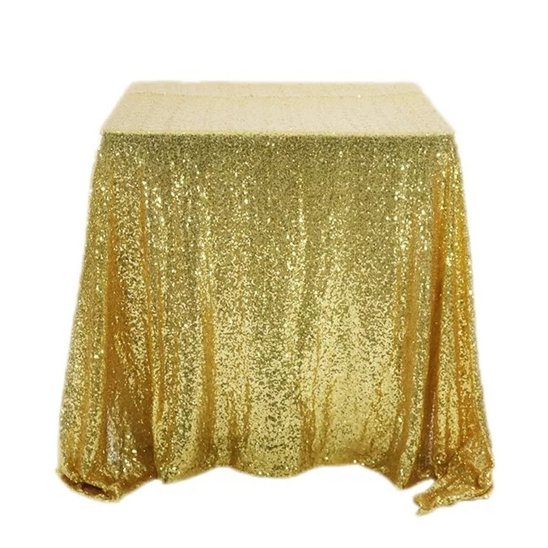 (120x180cm) Glitzer Tischdecke Party Dekoration Pailletten Tisch Tuch - Gold