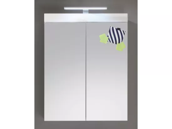 Armoire murale avec miroir blanc brillant Kelia 60cm