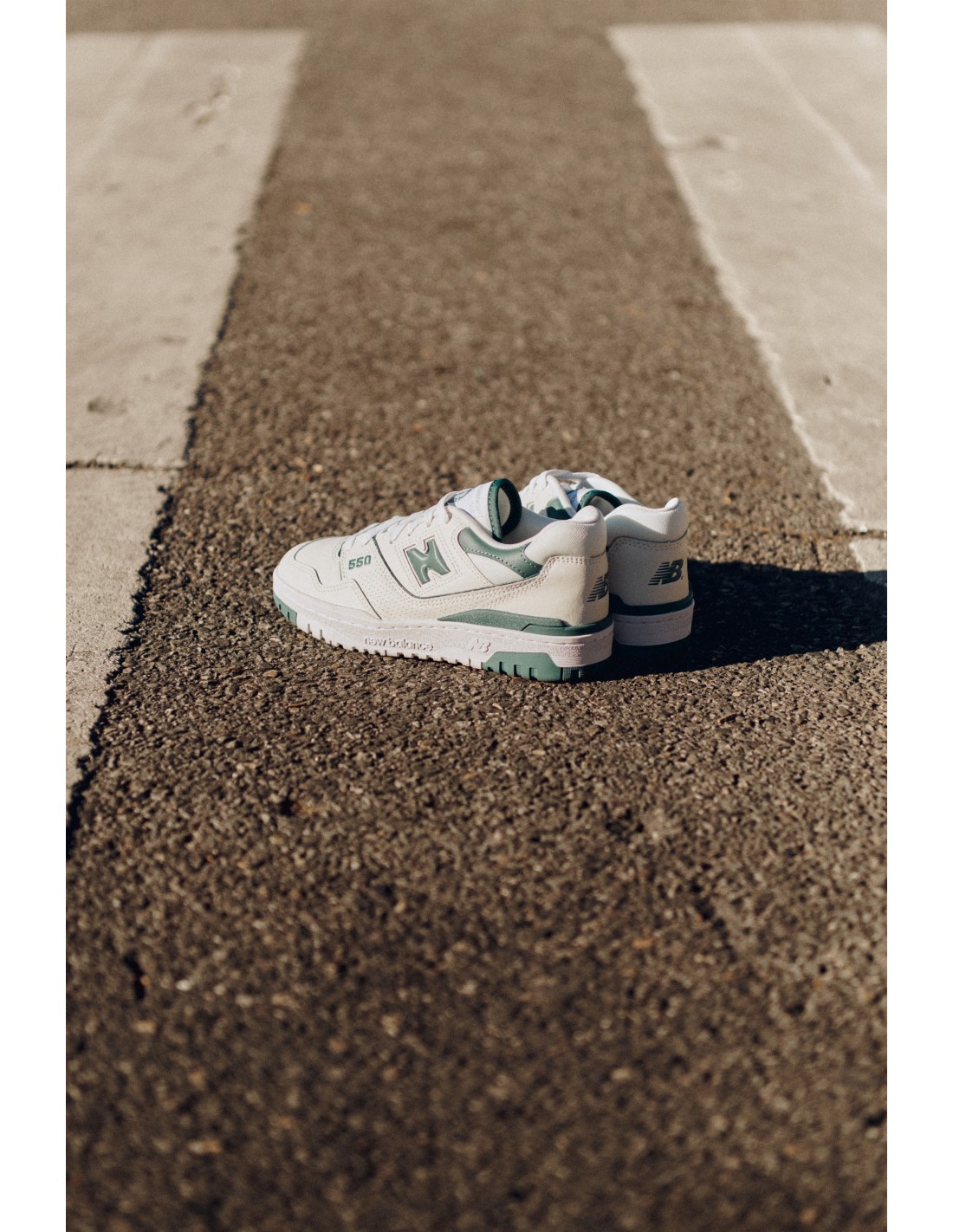 new balance Sneakers Mixte 550 Cuir Blanc/Vert