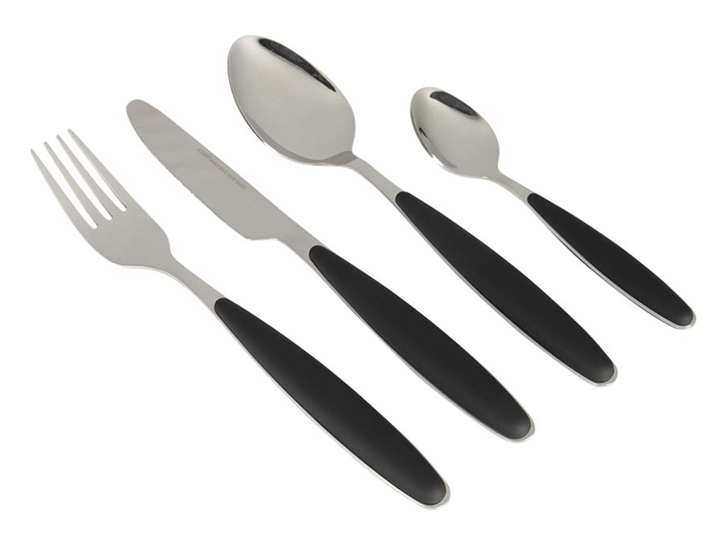 Gimex Soft Touch heft 16-delig bestekset - Black