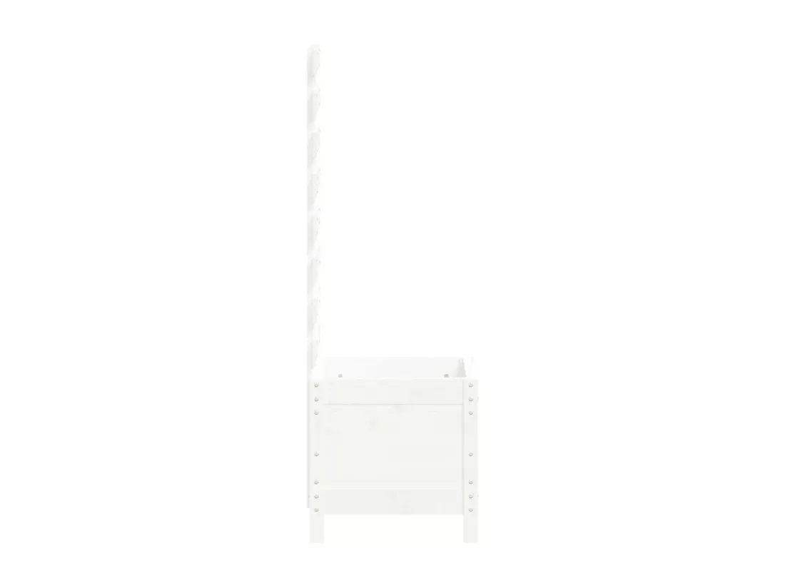 Jardinière avec support blanc 39x39,5x114 bois de pin massif