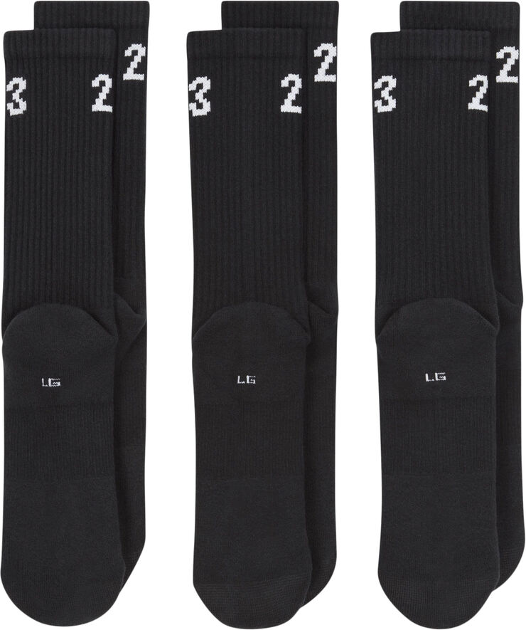 Nike Jordan Essentials tennisstrømper, 3 par Sort
