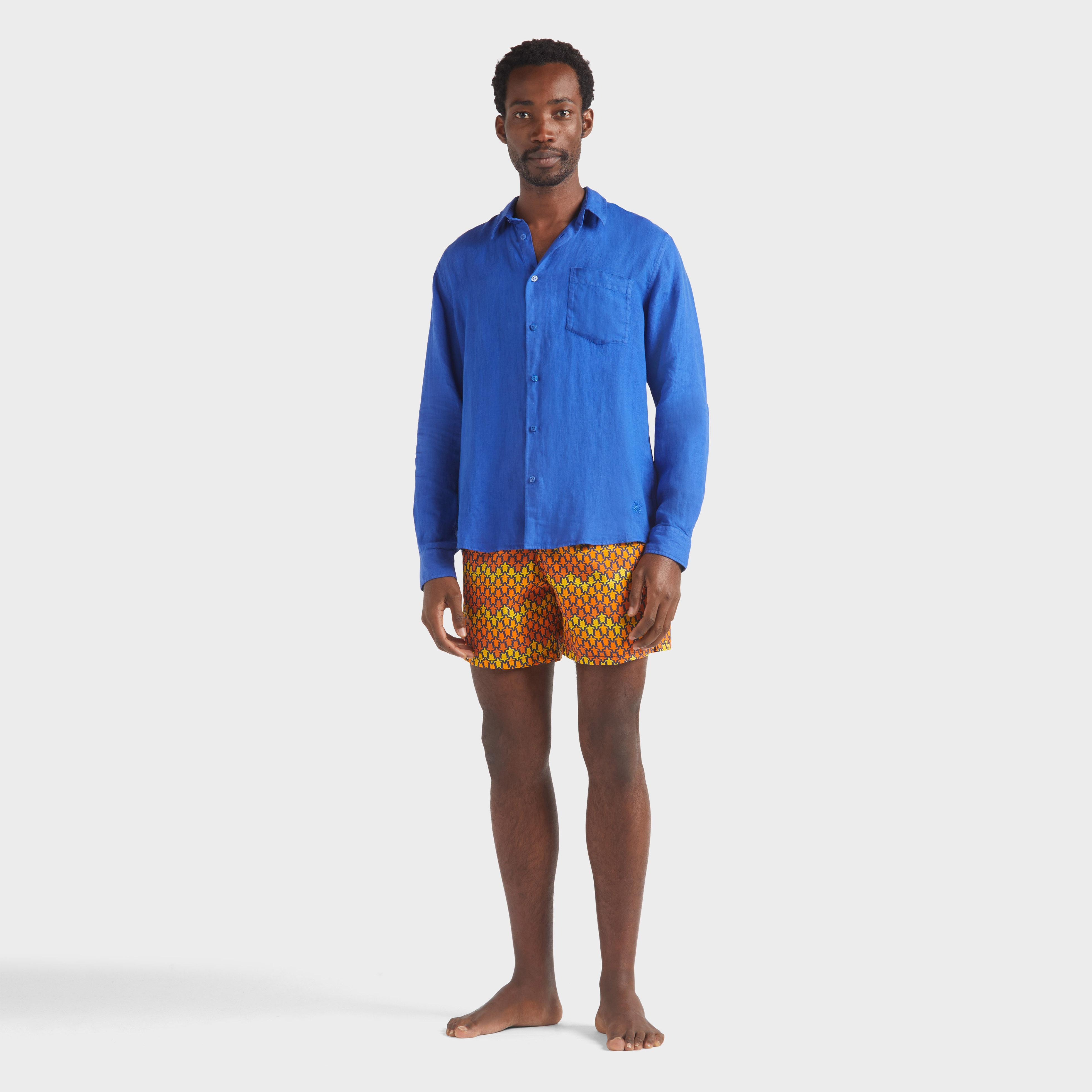Chemise en lin homme unie