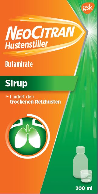 NEOCITRAN Hustenstiller 15 mg/10ml<br>200 ml, Glasflasche, Sirup