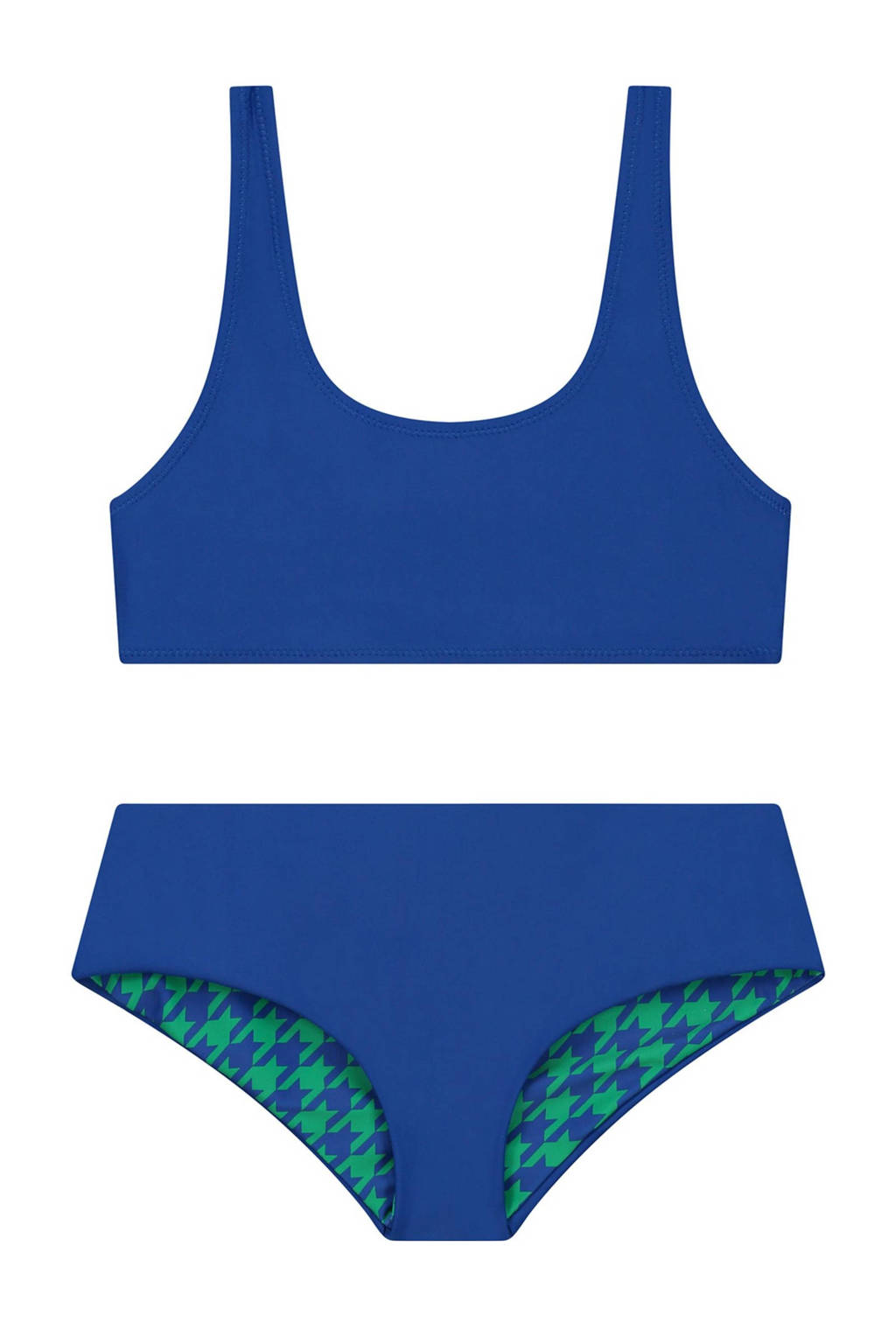 reversible crop bikini Ruby groen/blauw