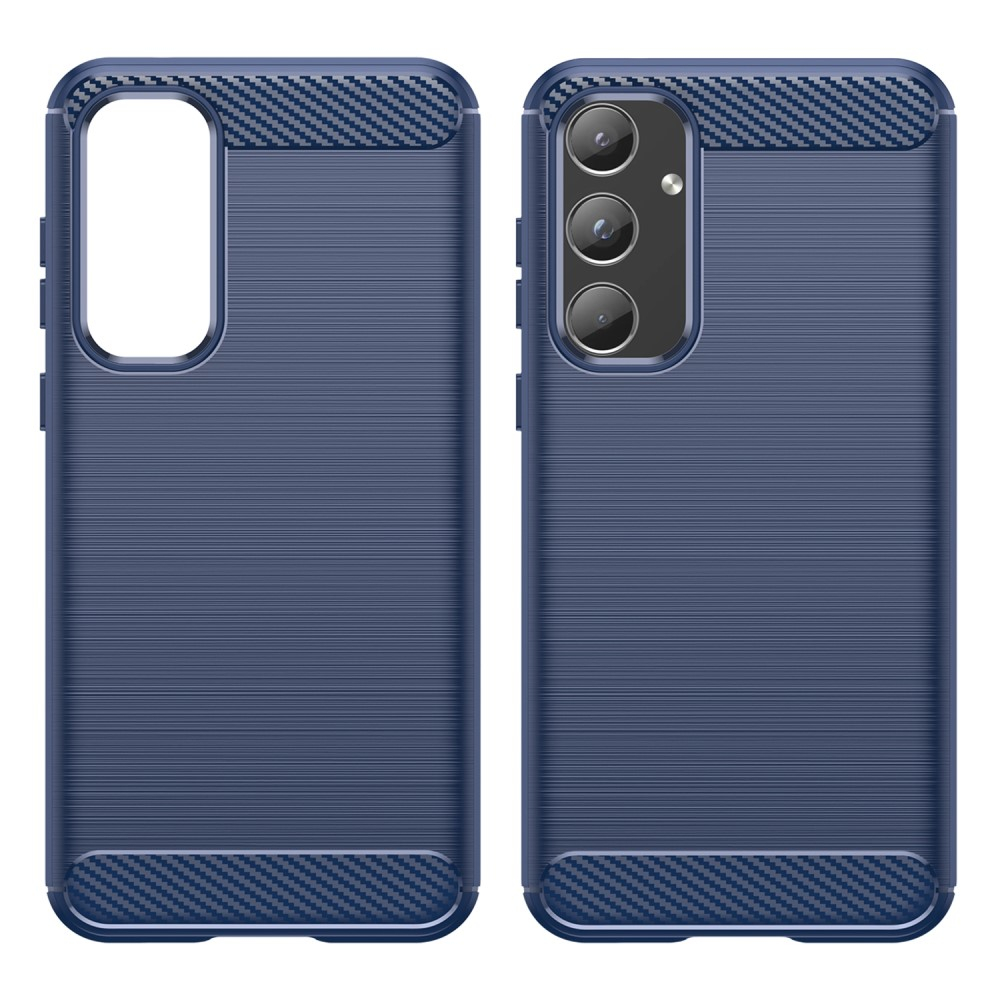 Samsung Galaxy A55 Gummi Case Schutzhülle Carbon Look - Dunkelblau