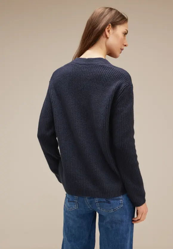 Pullover im Grobstrick - deep blue