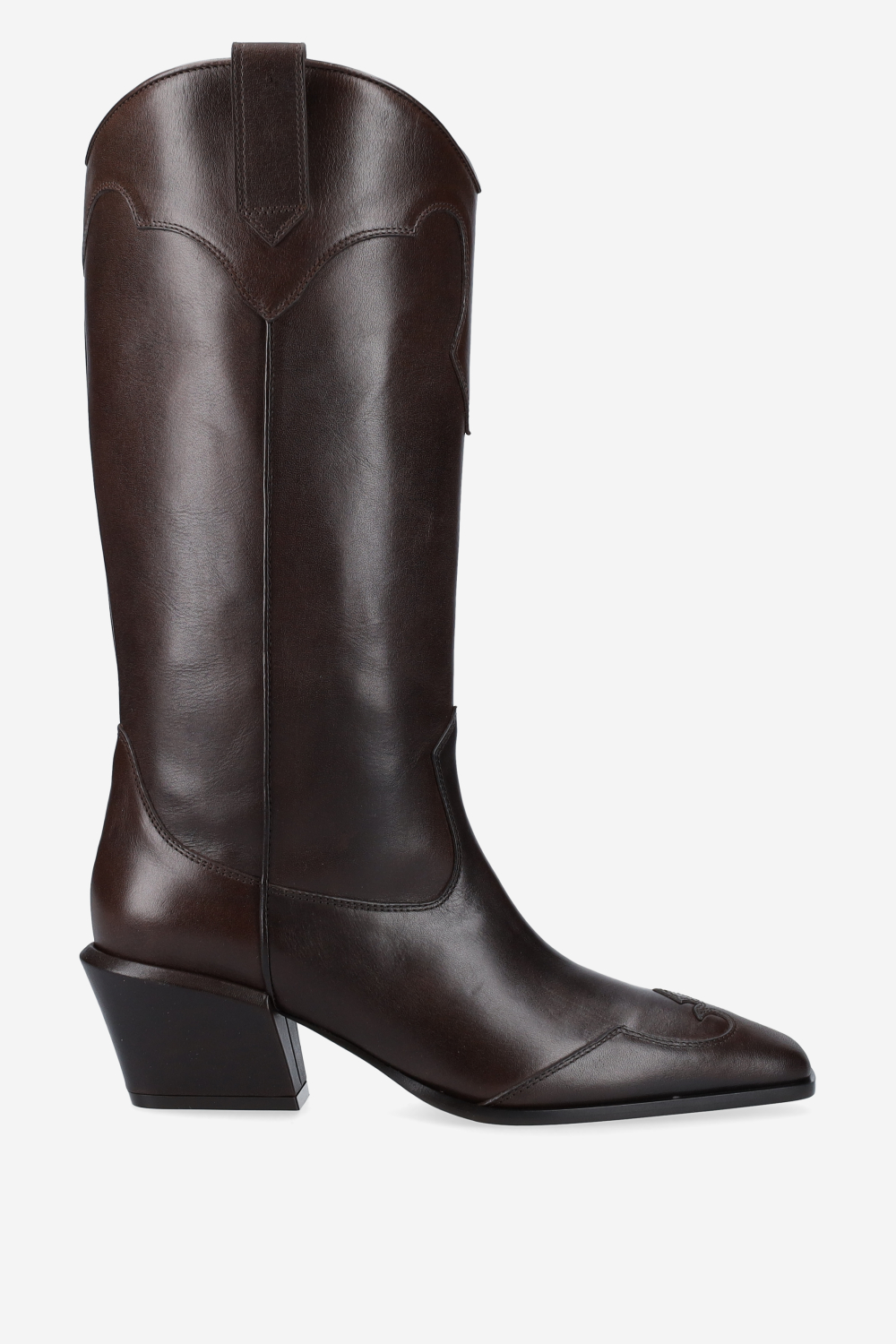 Bettina western leather heeled boots