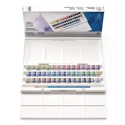 WINSOR & NEWTON Cotman™ Studio Aquarellfarben-Set, 46-teilig