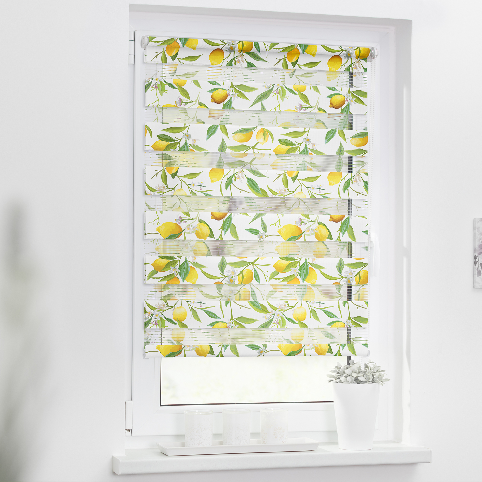 LICHTBLICK Doppelrollo LIMONE - gelb-grün - 45x150 cm