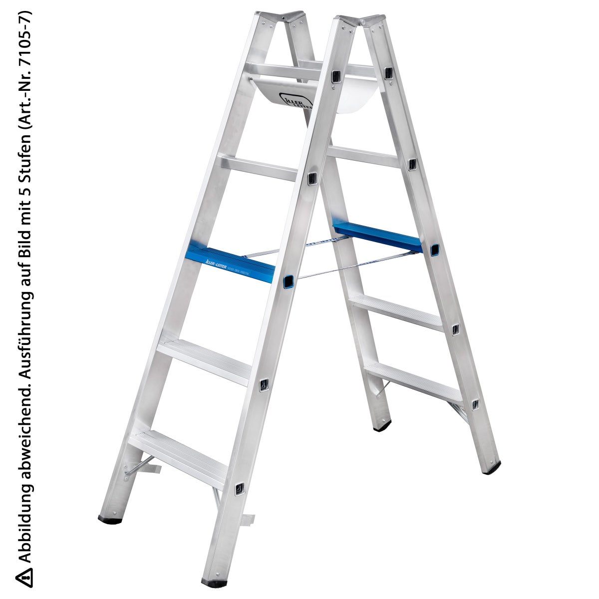 Iller Alu Ergo Plus trapladder met 2x8 treden, reikwijdte 3,59 m