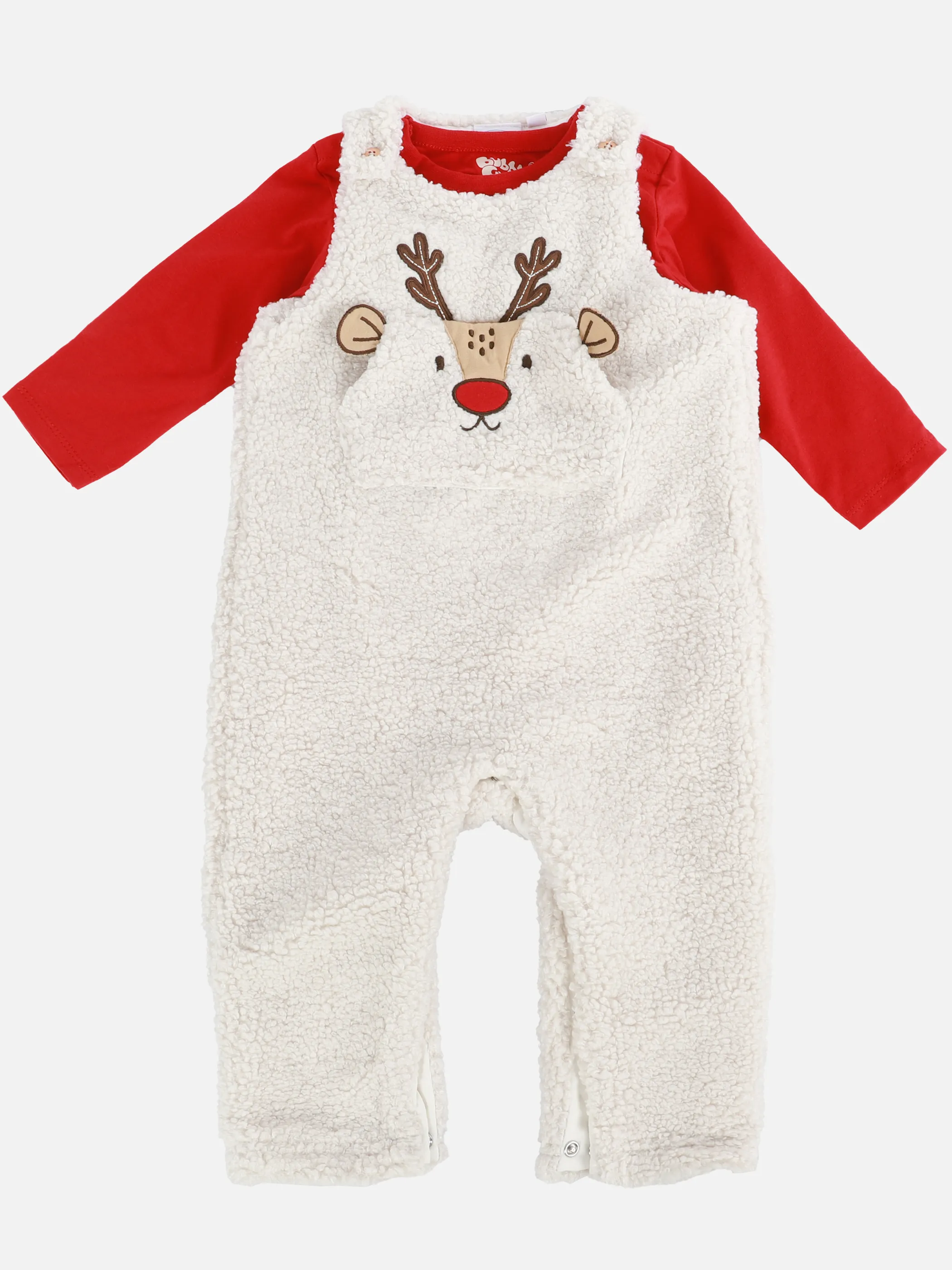 Baby-Set 2tlg., best. aus Teddyfellstrampler und Langarmshirt