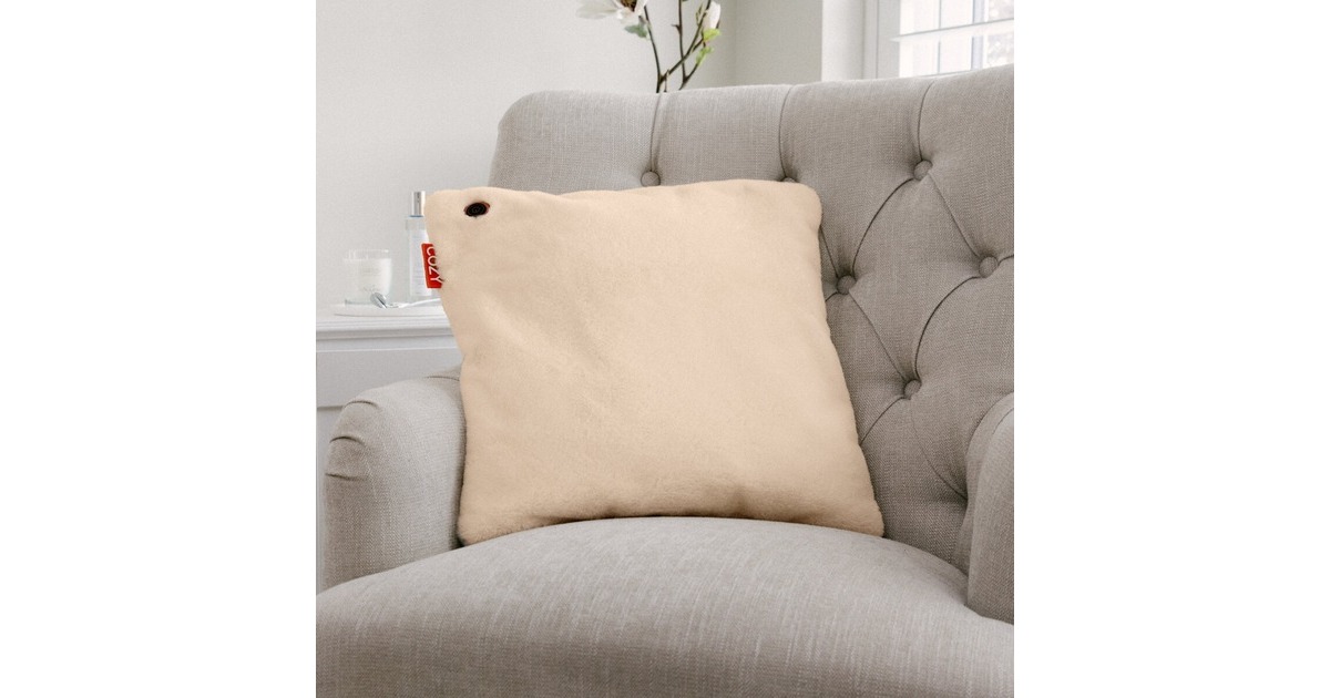 CozyUna Teddy 45 x 45 cm draadloos warmtekussen  (Lichtbeige, Powerbank 5000 mAh)