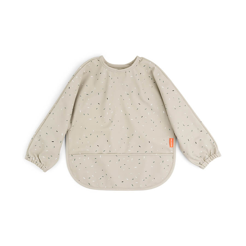 Bavoir tablier manches longues avec poche - Confetti/Sable