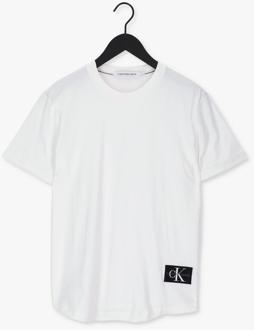 CALVIN KLEIN witte calvin klein t-shirt badge turn up sleeve